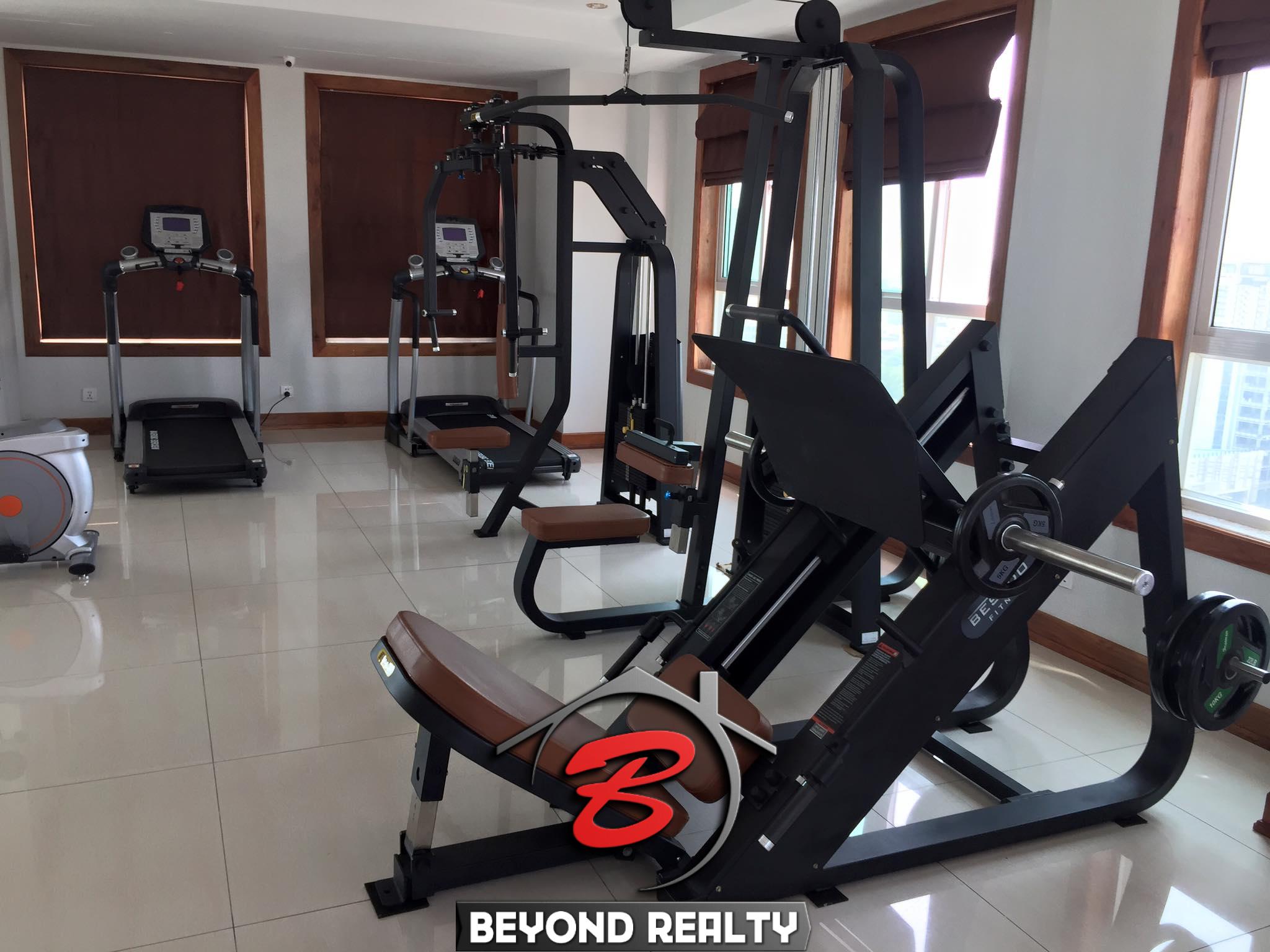 the gym of the serviced apartment for rent in BKK3 in Phnom Penh Cambodia