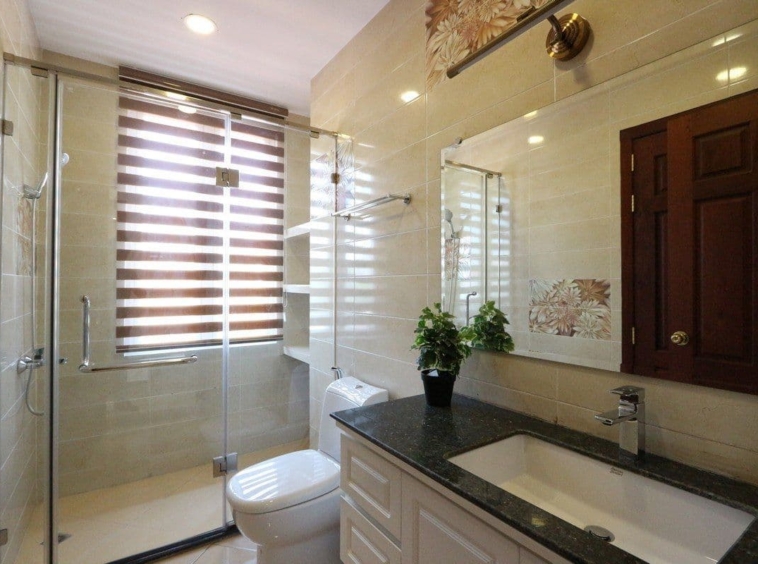 a bathroom of the 2br residence for rent in BKK1 Phnom Penh Cambodia