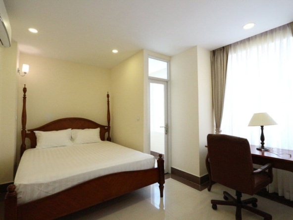 a bedroom of the 2br residence for rent in BKK1 Phnom Penh Cambodia