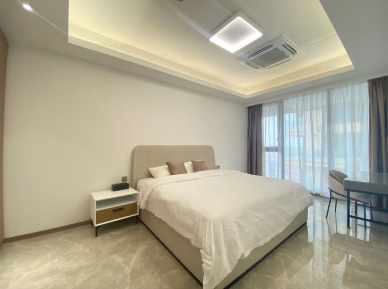 a bedroom of 2br spacious luxury serviced condo for rent in Veal Vong 7 Makara Phnom Penh