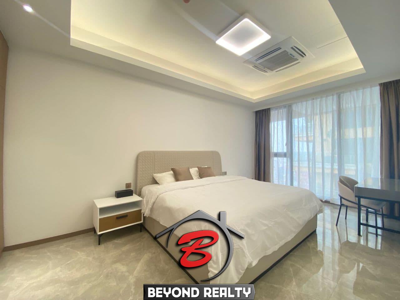 a bedroom of 2br spacious luxury serviced condo for rent in Veal Vong 7 Makara Phnom Penh