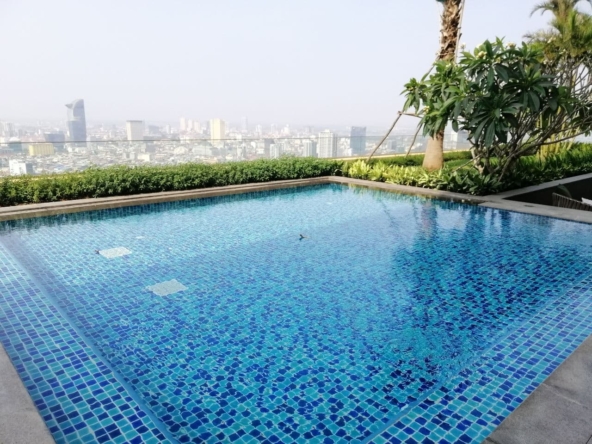 the swimming pool of the luxury serviced condo for rent in Veal Vong 7 Makara Phnom Penh
