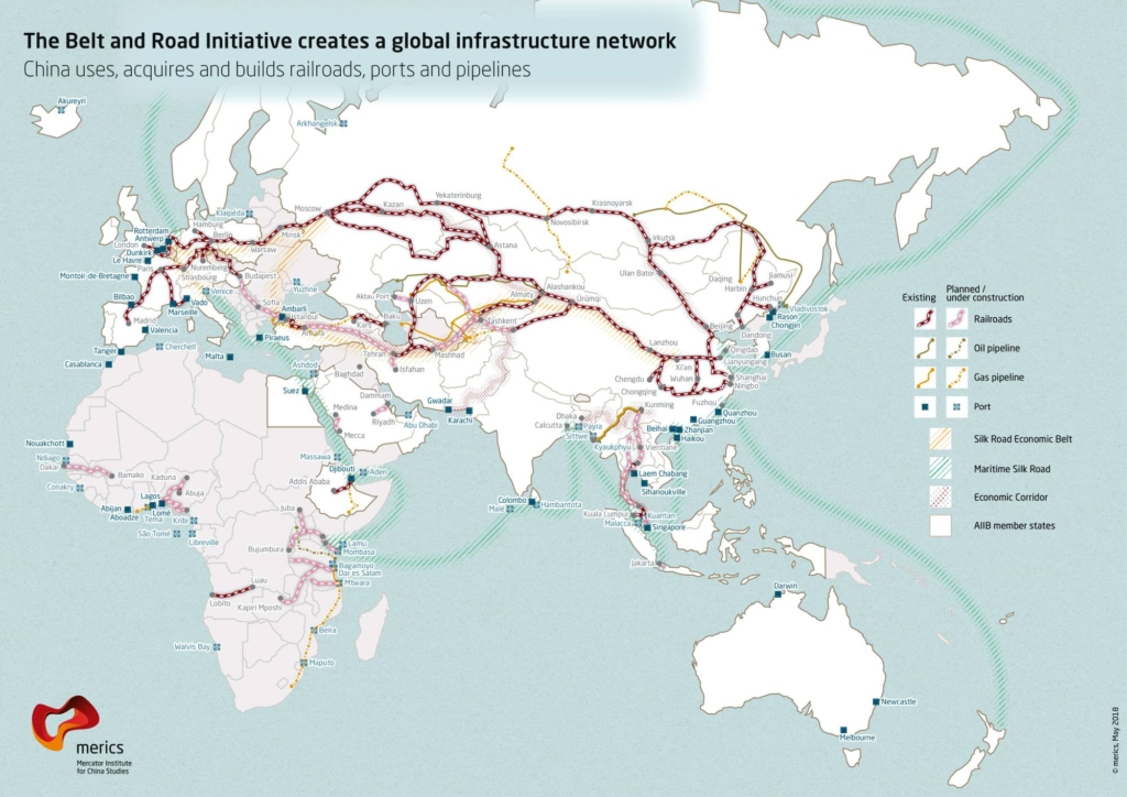 The Belt and Road Initiative Global Infrastructe network map