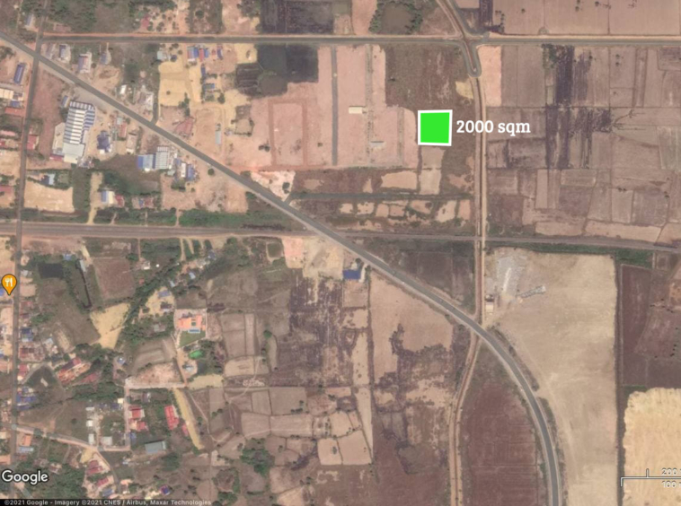 the layout of the land for sale near Kampot Train Station in Krong Kampot Cambodia
