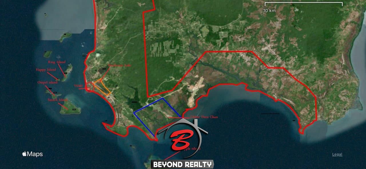 Location on Satellite image of Dara Sakor Botum sakor Kiri Sakor Koh Rong