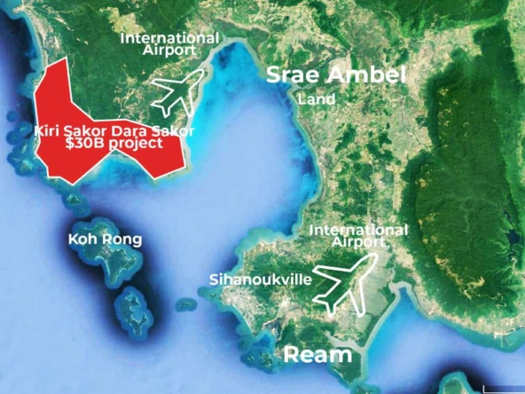 satelitte layout real estate strategic map of Srae Ambel, Koh Kong, Dara Sakor, Sihanoukville