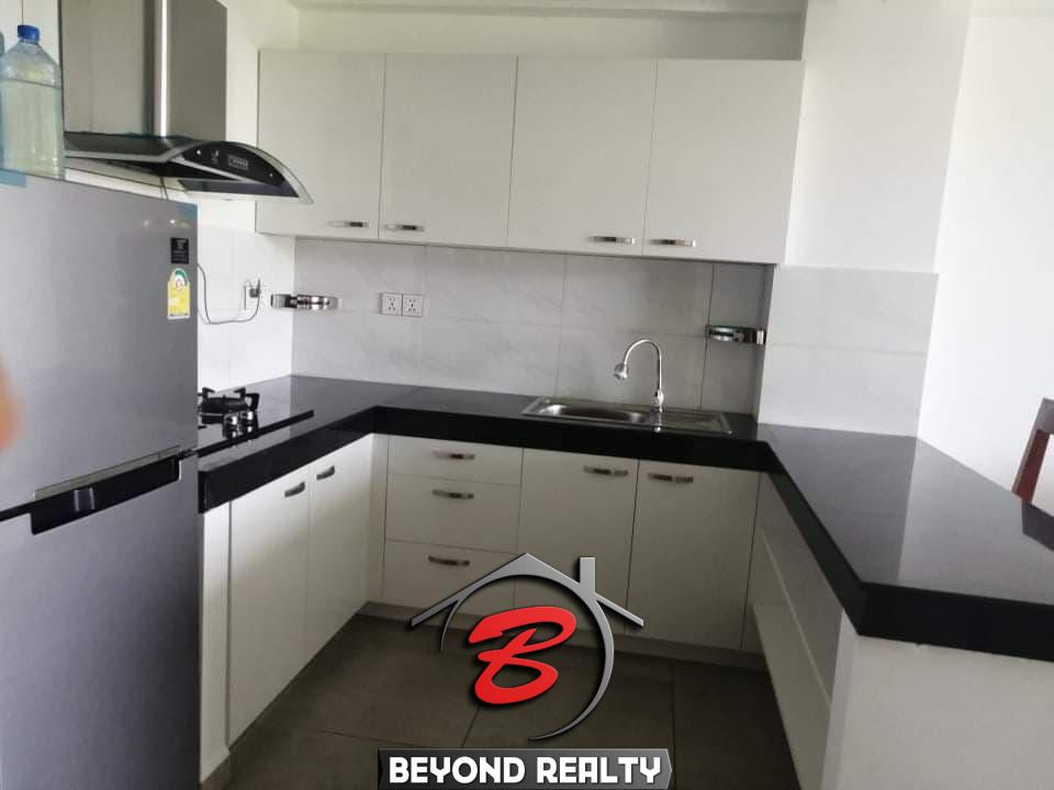 the kitchen of the studio apartment resale at CVIK Apartments 3 in Sangkat 4 Sihanoukville Cambodia