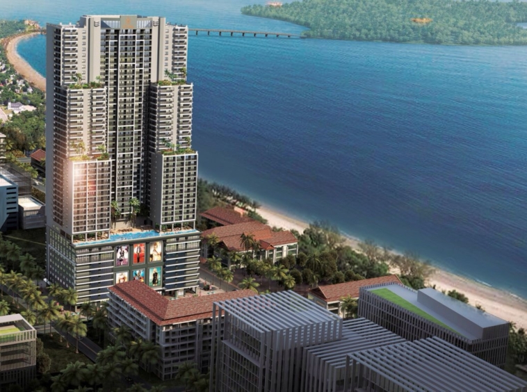 the exterior image of Seagate Suites Sihanoukville from aerial viewpoint