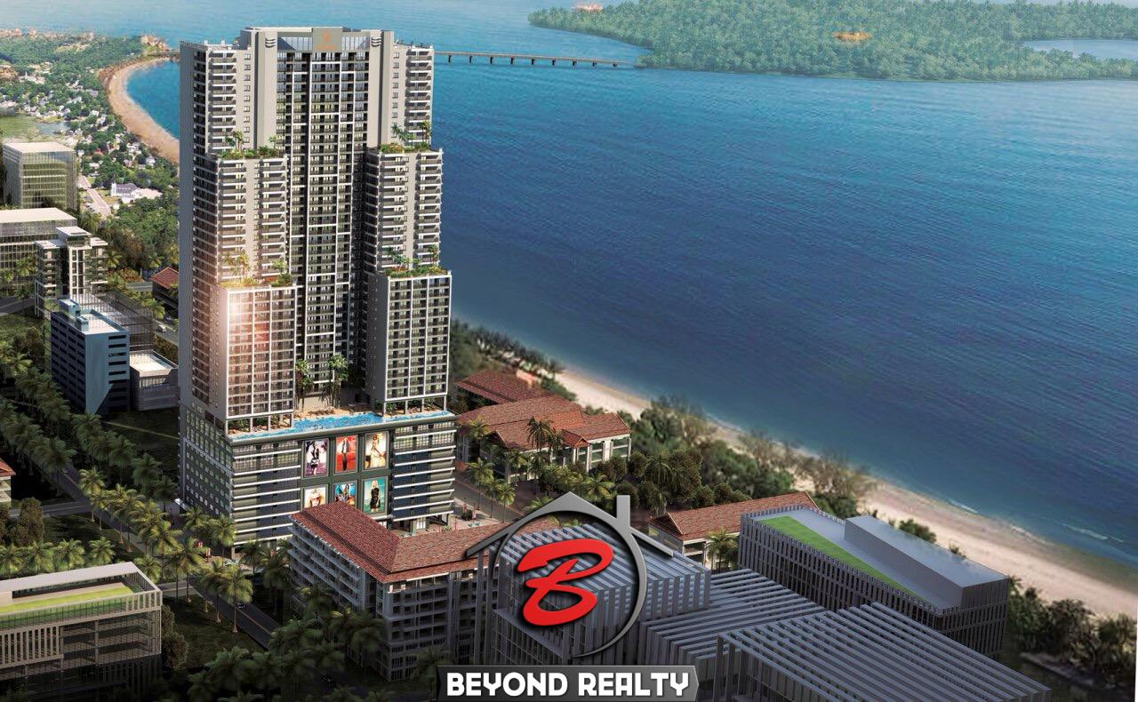 the exterior image of Seagate Suites Sihanoukville from aerial viewpoint