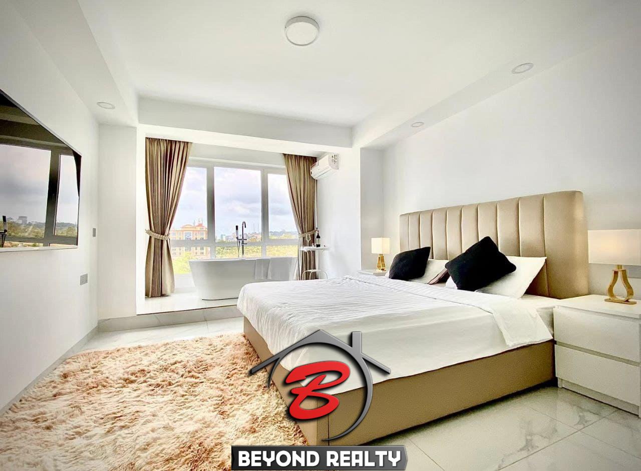 a bedroom of the 2br luxury condo unit resale CVIK 2 in Sangkat 4 Sihanoukville Cambodia