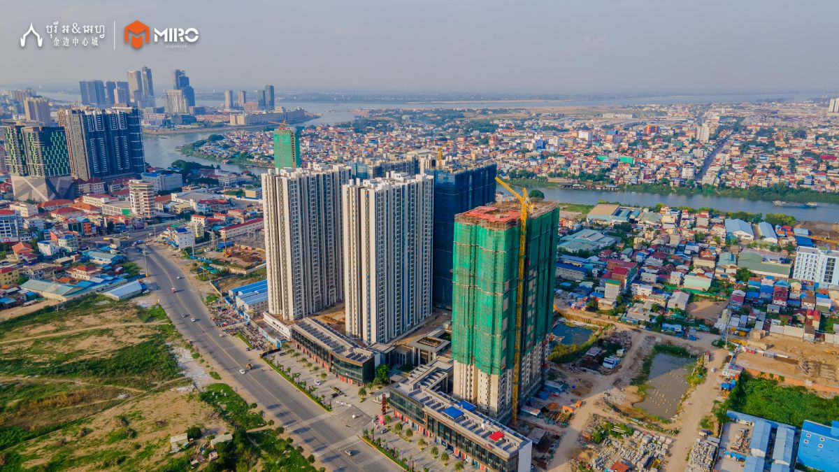 the exterior of R&F City RF City condo for sale on Hun Sen Boulevard in Phnom Penh Cambodia
