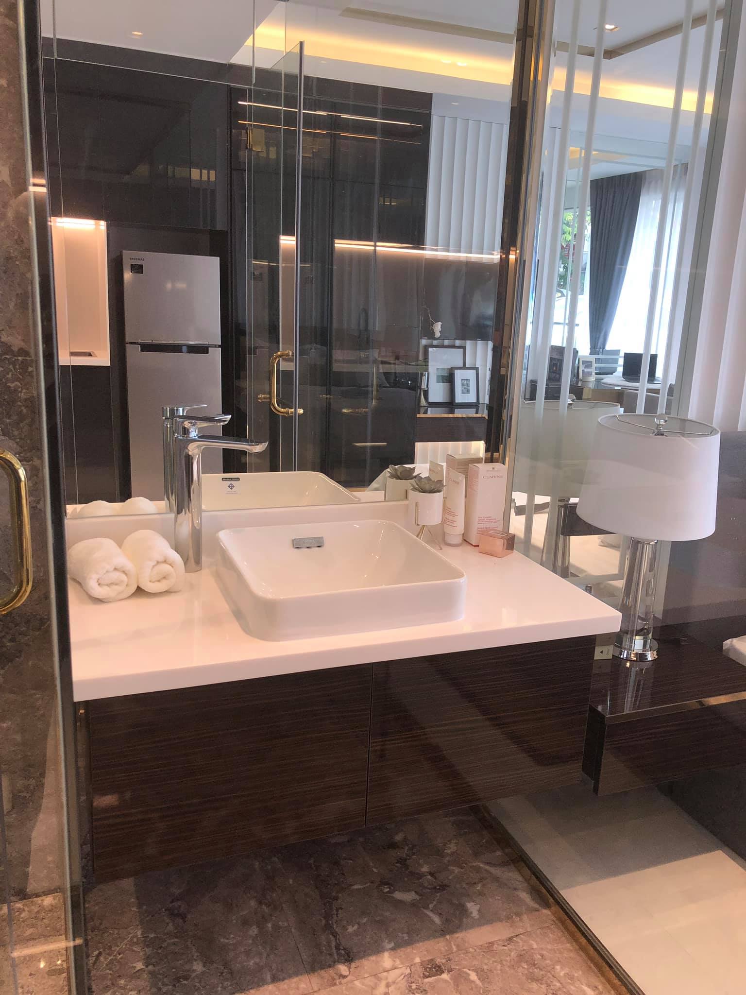the bathroom of the 1 bedroom condo for sale at 88 residences in Sihanoukville