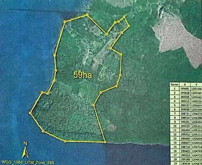 the map of the Koh Smach land for sale